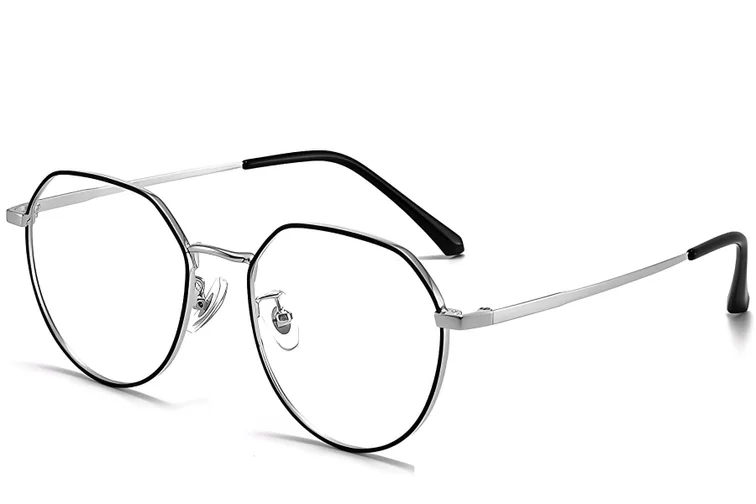 Geometrische schwarze Titanbrille #BS1913-0031