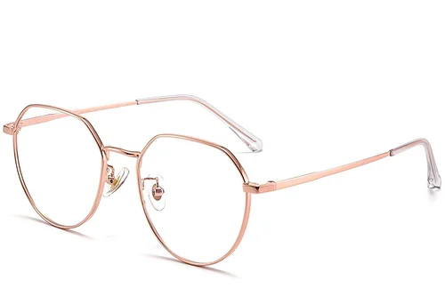 Lunettes géométriques roses en titane #BS1913-0032