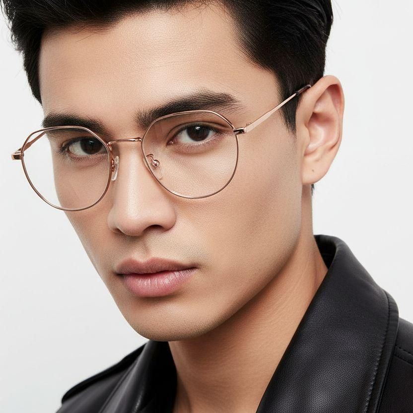 Geometric Pink Titanium Glasses #BS1913-0032