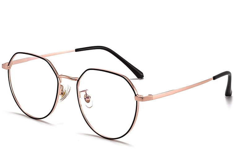 Gafas geométricas de titanio negro #BS1913-0033