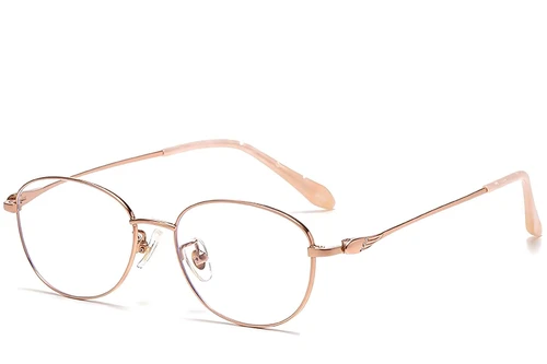 Oval Golden Titanium Glasses #BS1913-0034