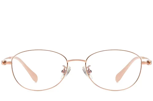 Lunettes ovales en titane doré #BS1913-0034