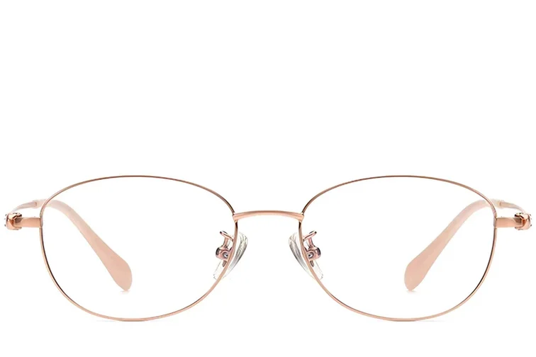 Lunettes ovales en titane doré #BS1913-0034