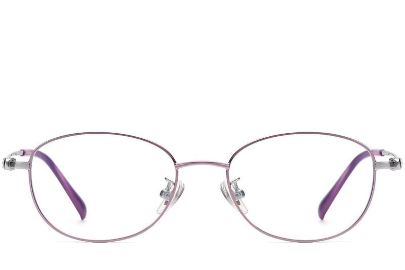 Oval Purple Titanium Glasses #BS1913-0035