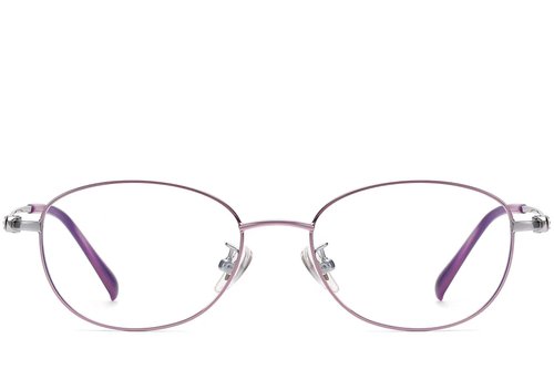 Lunettes ovales violettes en titane #BS1913-0035