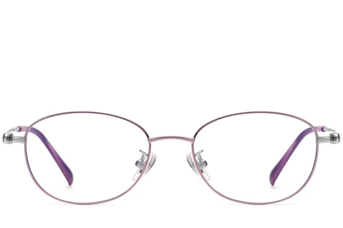 Lunettes ovales violettes en titane #BS1913-0035