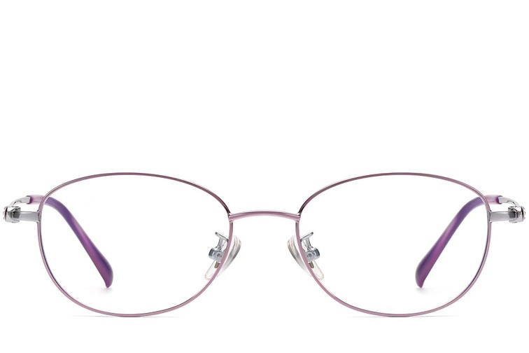 Oval Purple Titanium Glasses #BS1913-0035
