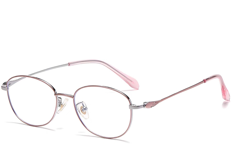 Oval Pink Titanium Glasses #BS1913-0036