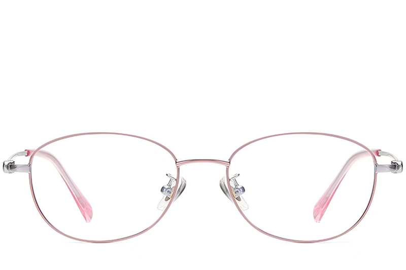 Oval Pink Titanium Glasses #BS1913-0036