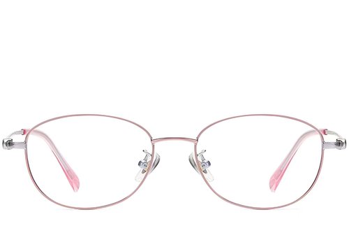 Lunettes ovales en titane rose #BS1913-0036