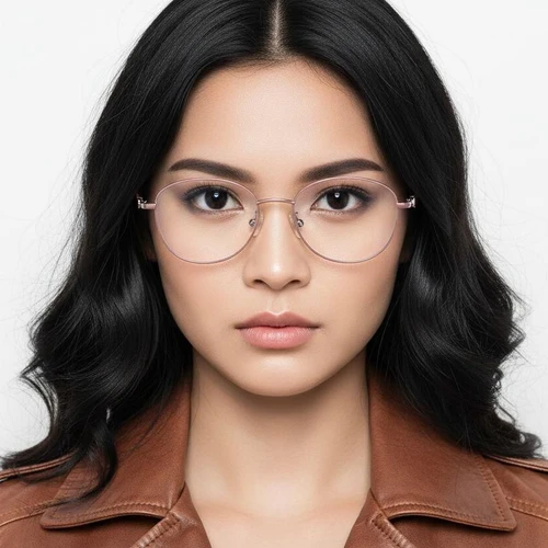 Gafas ovaladas de titanio rosa #BS1913-0036