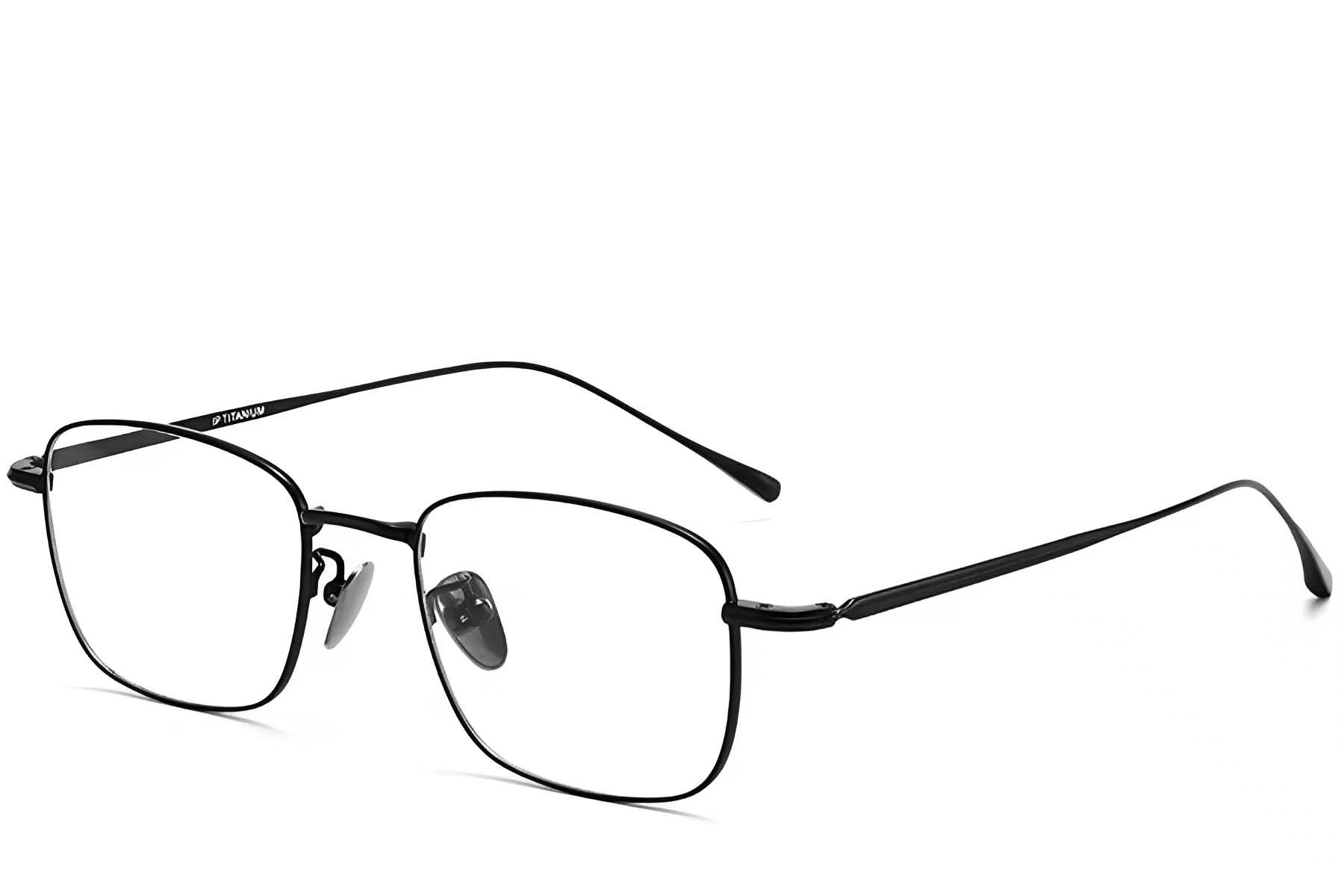 Gafas rectangulares de titanio negro #BS1913-0037