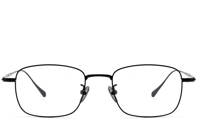 Rectangular Black Titanium Glasses #BS1913-0037