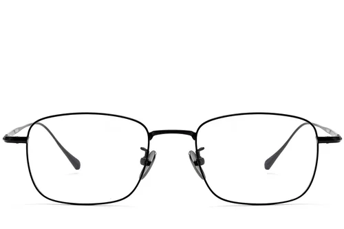 Lunettes rectangulaires en titane noir #BS1913-0037