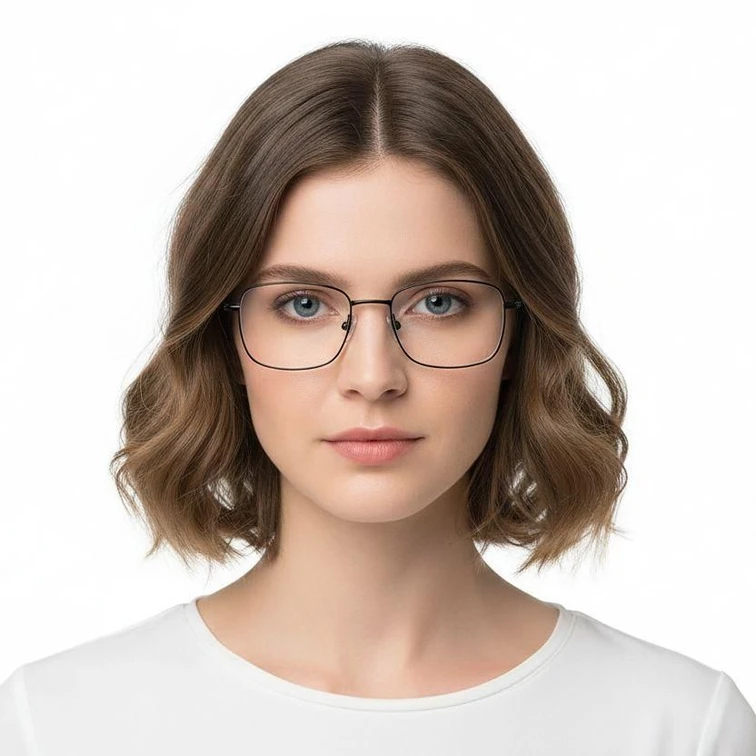 Rectangular Black Titanium Glasses #BS1913-0037