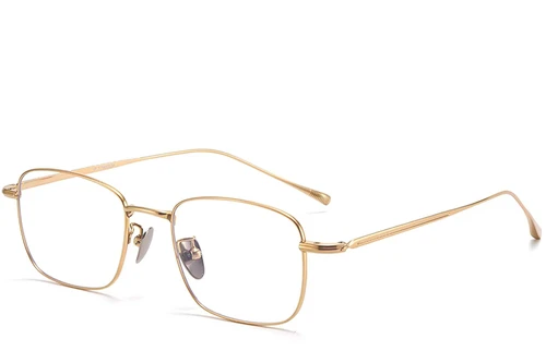 Rectangular Golden Titanium Glasses #BS1913-0038