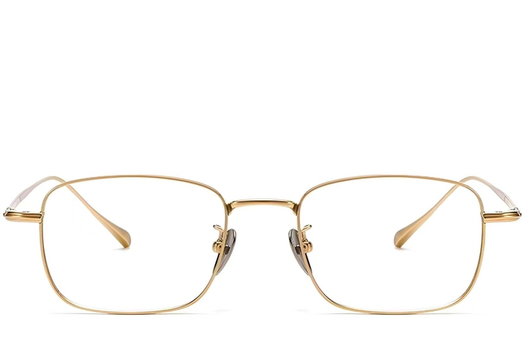 Rectangular Golden Titanium Glasses #BS1913-0038