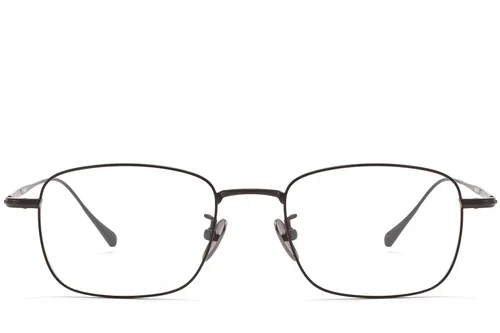 Lunettes rectangulaires en titane gris #BS1913-0039