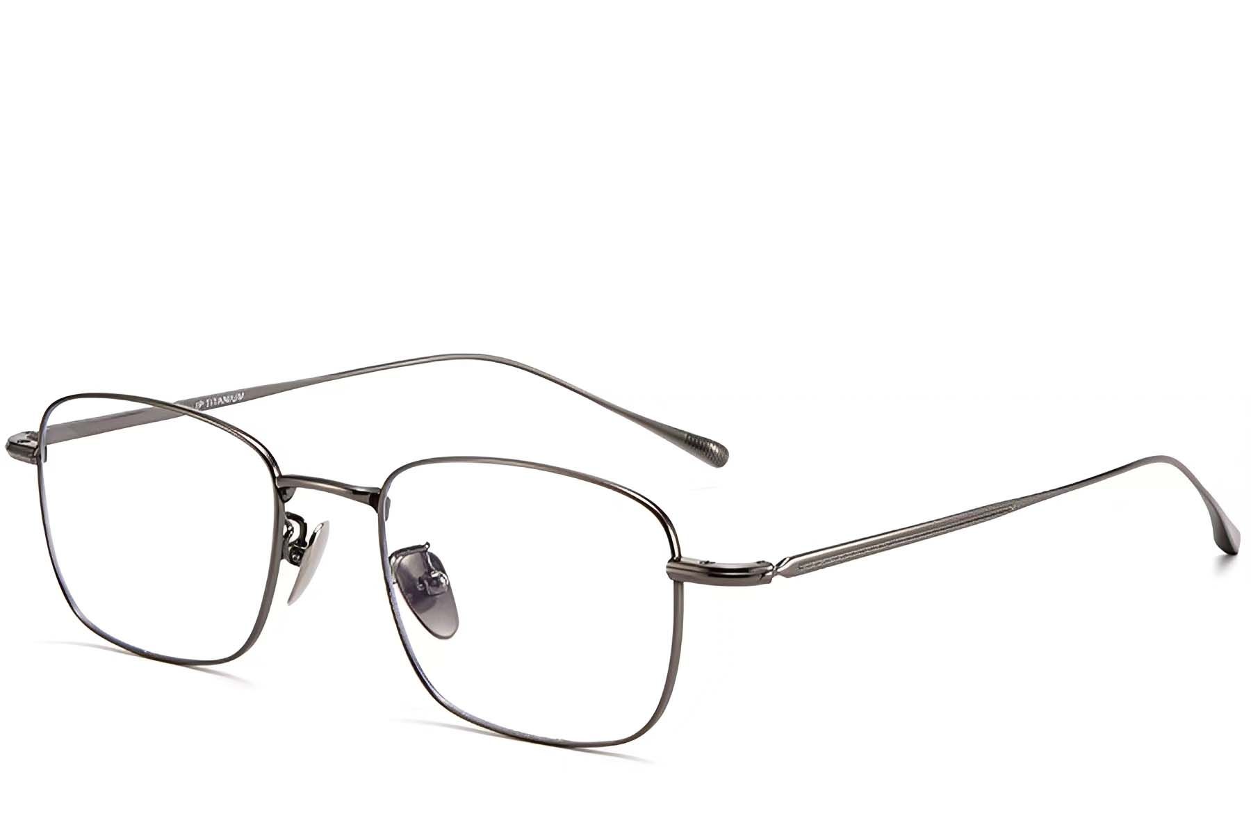 Gafas rectangulares de titanio gris #BS1913-0039