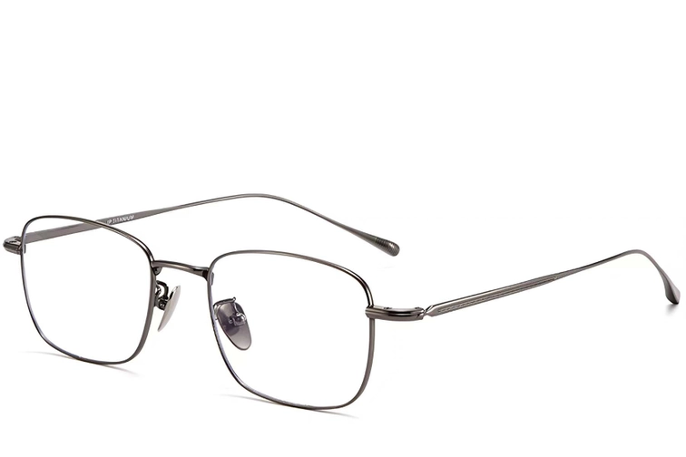 Gafas rectangulares de titanio gris #BS1913-0039