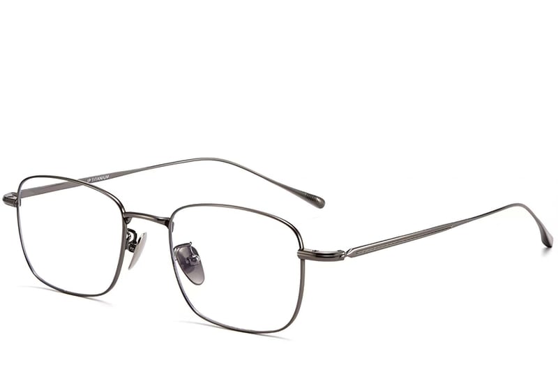 Rectangular Grey Titanium Glasses #BS1913-0039