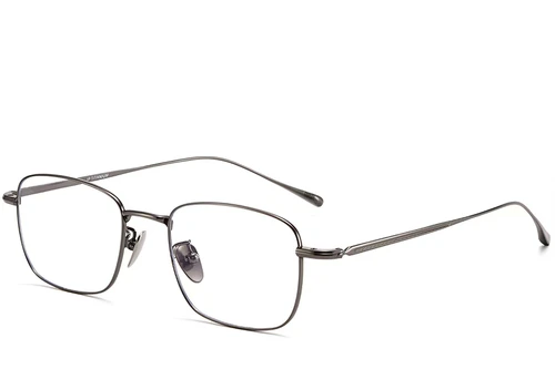 Gafas rectangulares de titanio gris #BS1913-0039