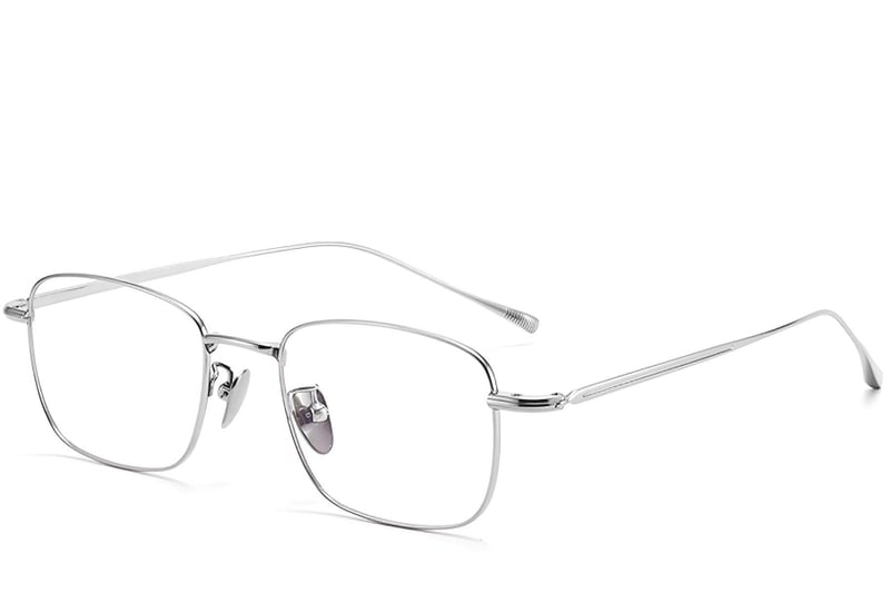 Rectangular Silver Titanium Glasses #BS1913-0040