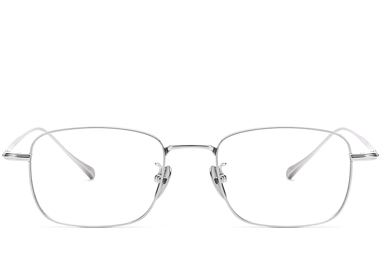 Rechthoekige zilveren titanium bril #BS1913-0040