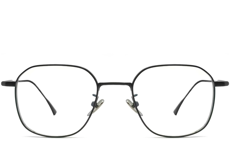 Gafas geométricas de titanio negro #BS1913-0041