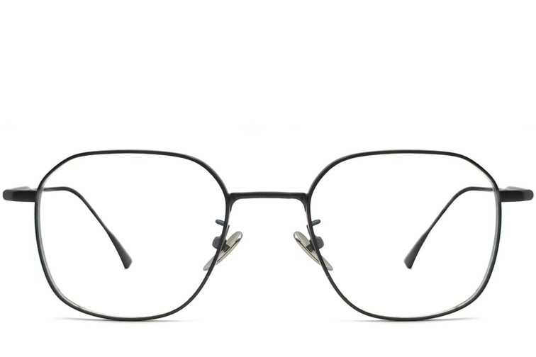 Gafas geométricas de titanio negro #BS1913-0041