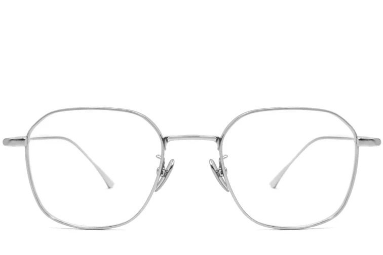 Geometric Silver Titanium Glasses #BS1913-0042