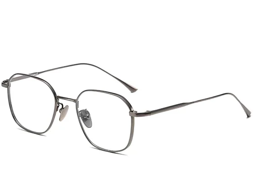 Lunettes géométriques en titane gris #BS1913-0044