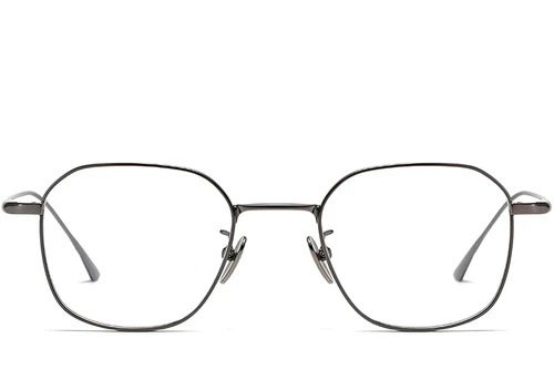 Lunettes géométriques en titane gris #BS1913-0044