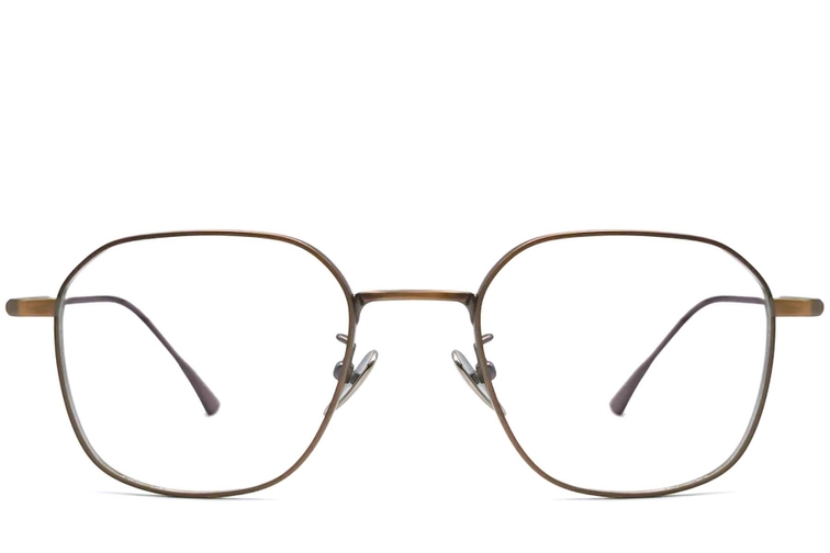 Geometric Brown Titanium Glasses #BS1913-0045
