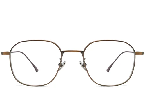 Lunettes géométriques en titane marron #BS1913-0045