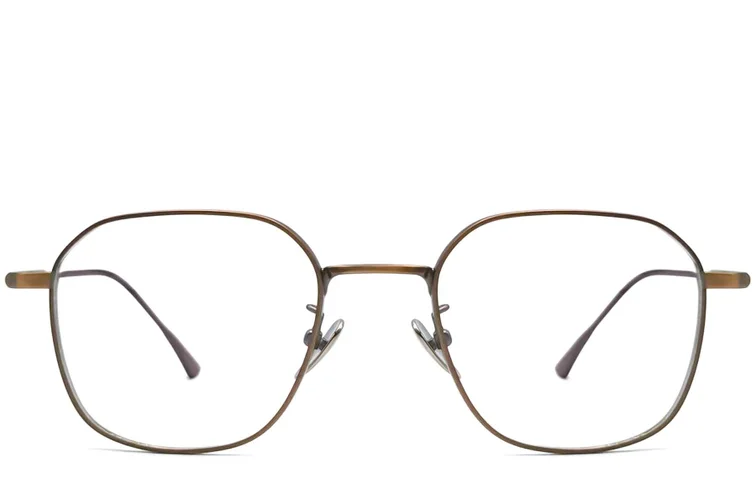 Gafas geométricas de titanio marrón #BS1913-0045