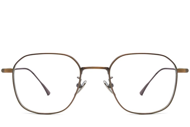 Gafas geométricas de titanio marrón #BS1913-0045