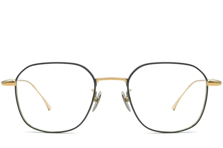 Gafas geométricas de titanio negro #BS1913-0046