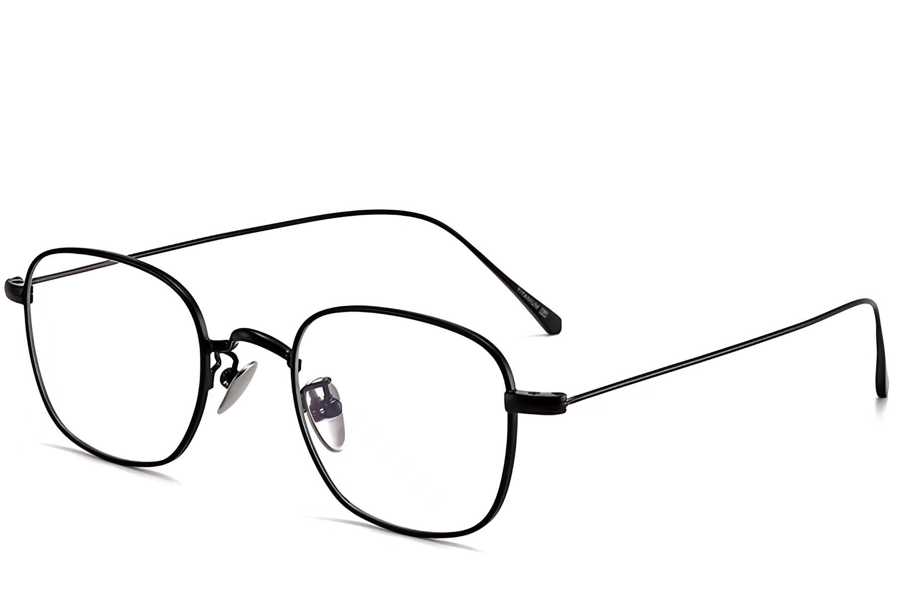 Rectangular Black Titanium Glasses #BS1913-0047