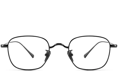 Lunettes rectangulaires en titane noir #BS1913-0047