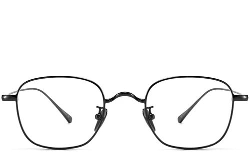 Lunettes rectangulaires en titane noir #BS1913-0047