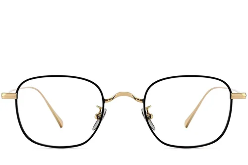 Lunettes rectangulaires en titane noir #BS1913-0048