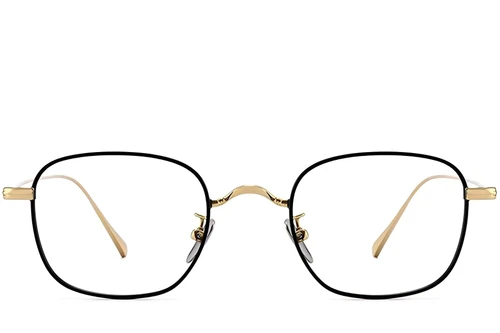 Lunettes rectangulaires en titane noir #BS1913-0048