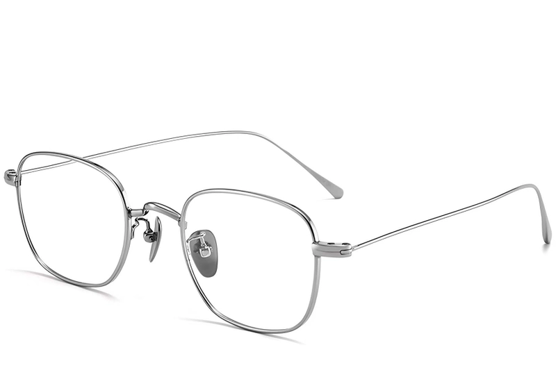 Rectangular Silver Titanium Glasses #BS1913-0049