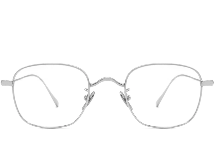 Gafas rectangulares de titanio plateado #BS1913-0049