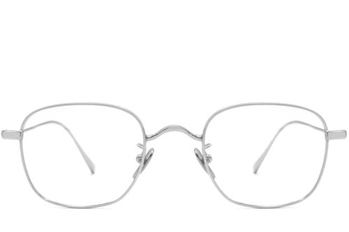 Lunettes rectangulaires en titane argenté #BS1913-0049