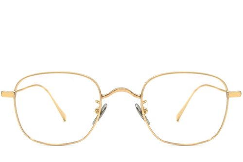 Lunettes rectangulaires en titane doré #BS1913-0050