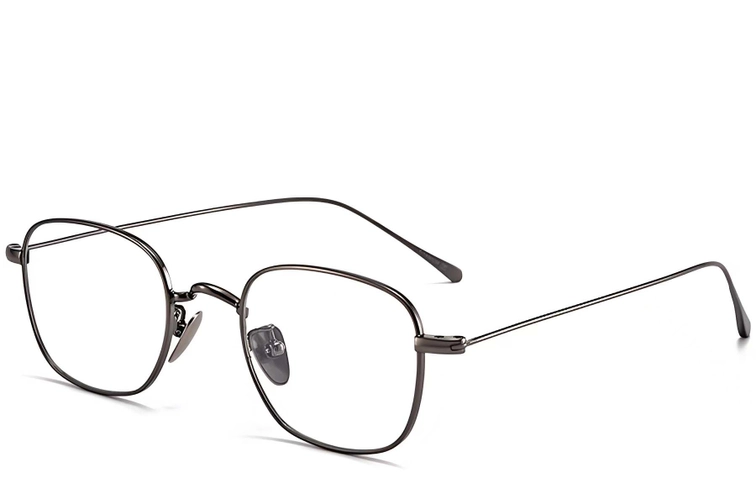 Gafas rectangulares de titanio gris #BS1913-0051