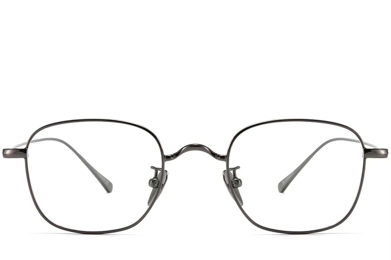 Rectangular Grey Titanium Glasses #BS1913-0051