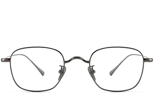 Lunettes rectangulaires en titane gris #BS1913-0051